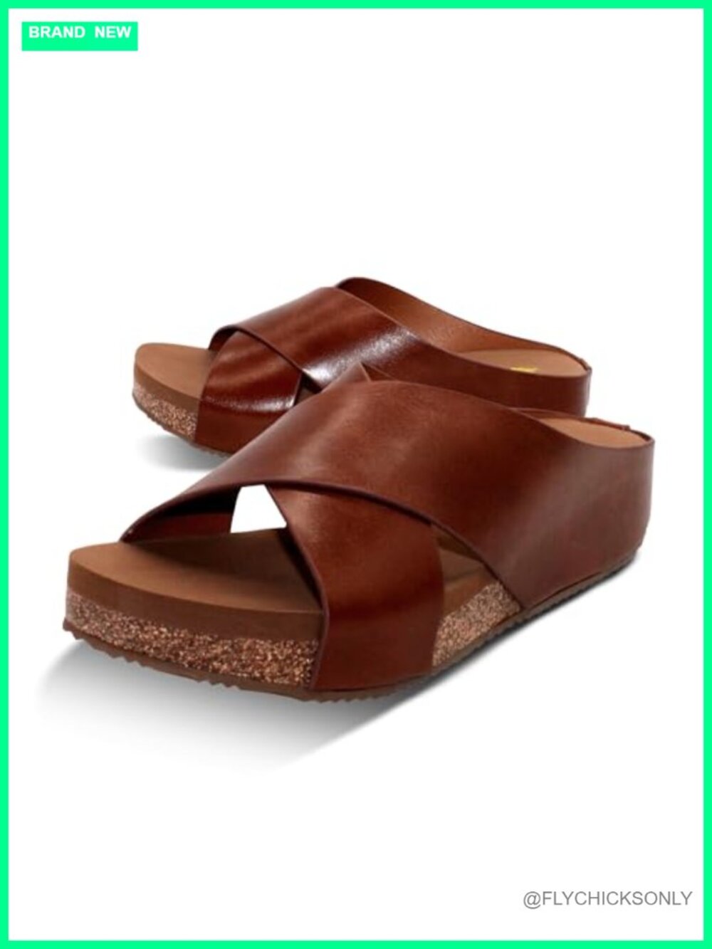 Women's Slip-On Crisscross Wedge Sandals with Leather and EVA Insole